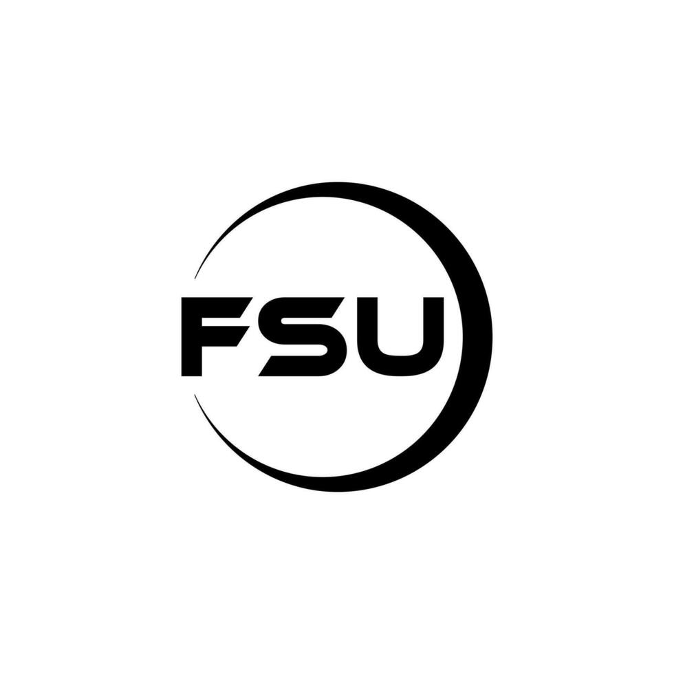 diseño del logotipo de la letra fsu en la ilustración. logotipo vectorial, diseños de caligrafía para logotipo, afiche, invitación, etc. vector