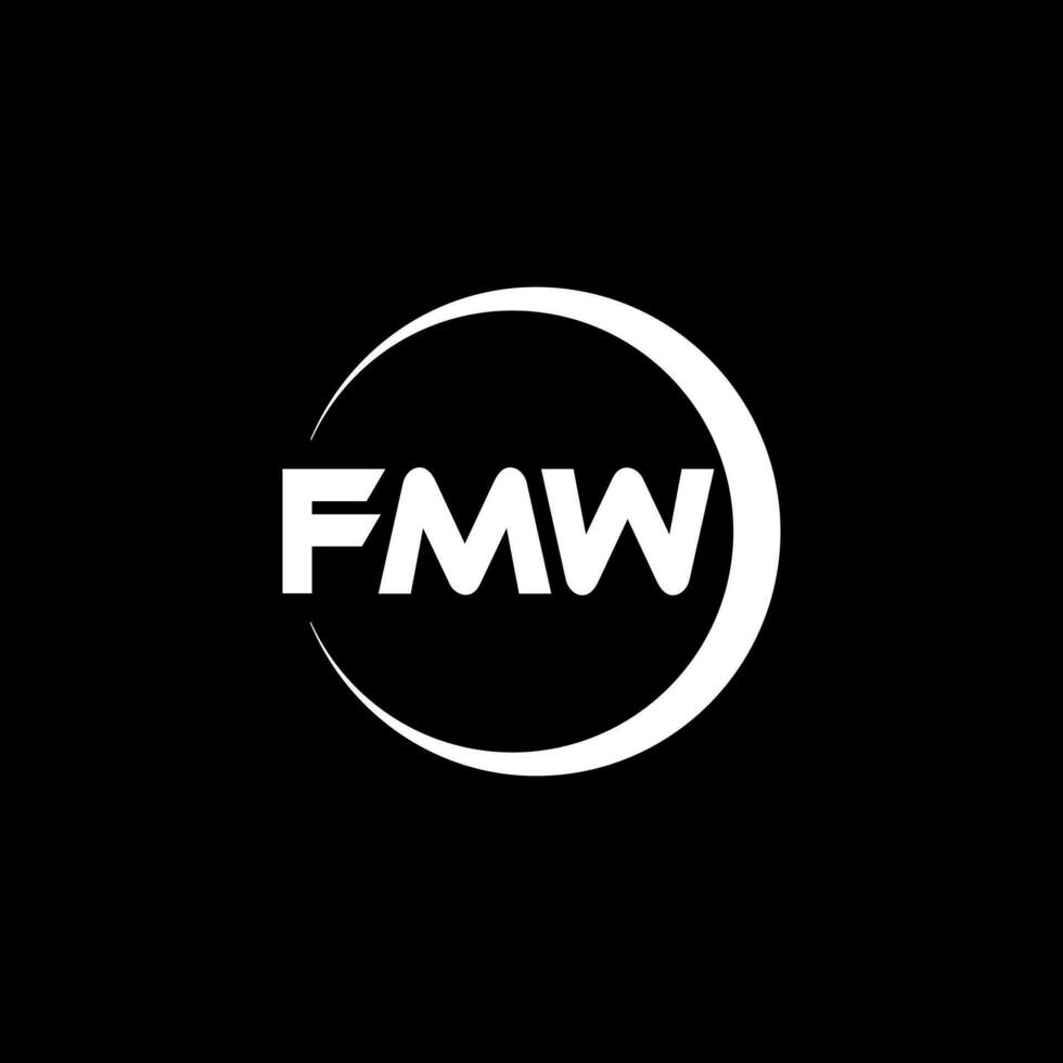 fmw letra logo diseño en ilustración. vector logo, caligrafía diseños para logo, póster, invitación, etc.