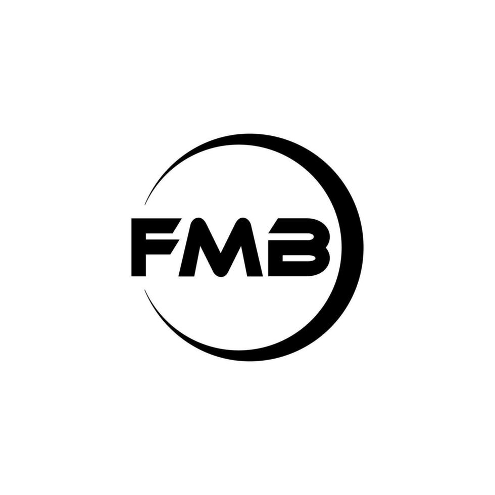 FMB letter logo design in illustration. Vector logo, calligraphy designs for logo, Poster, Invitation, etc.