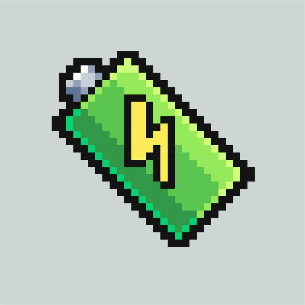 Pixel art illustration Battery. Pixelated Battery. Battery icon pixelated for the pixel art game and icon for website and video game. old school retro. vector