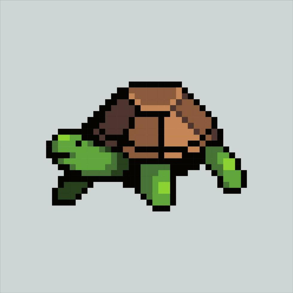 Pixel art illustration Turtle. Pixelated Turtle. Sea turtle coral icon pixelated for the pixel art game and icon for website and video game. old school retro. vector