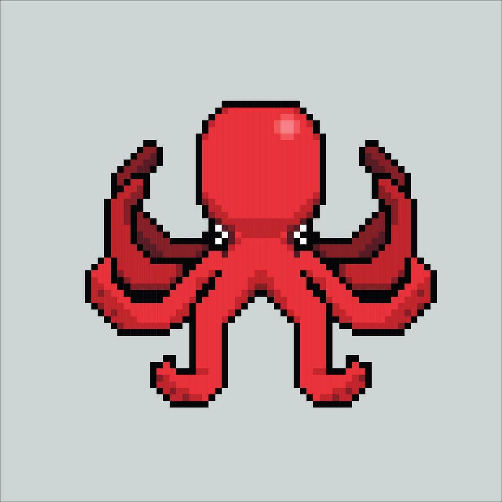 píxel Arte ilustración pulpo. pixelado pulpo. mar pulpo icono pixelado para el píxel Arte juego y icono para sitio web y vídeo juego. antiguo colegio retro vector