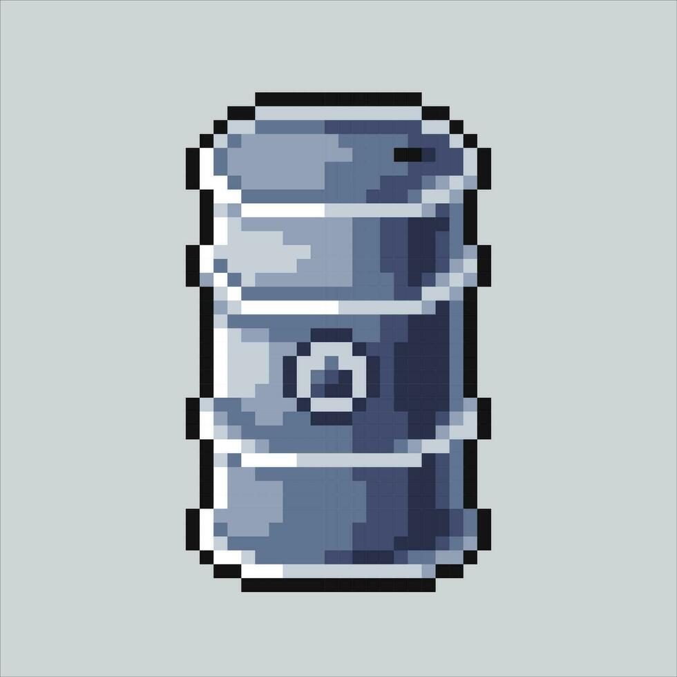 Pixel art illustration Wood steel barrel. Pixelated oil barrel. Wine Barrel icon pixelated for the pixel art game and icon for website and video game. old school retro. vector