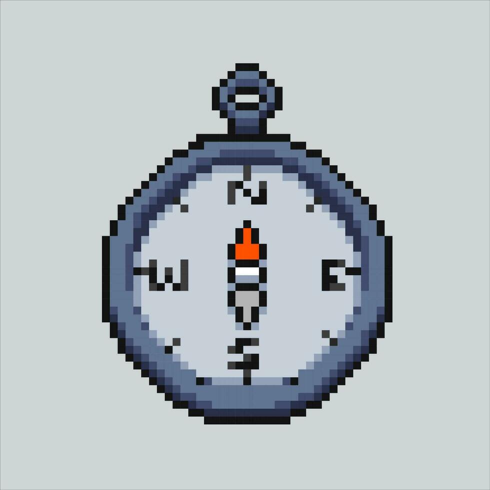 Pixel art illustration compass. Pixelated compass. Compass icon pixelated for the pixel art game and icon for website and video game. old school retro. vector