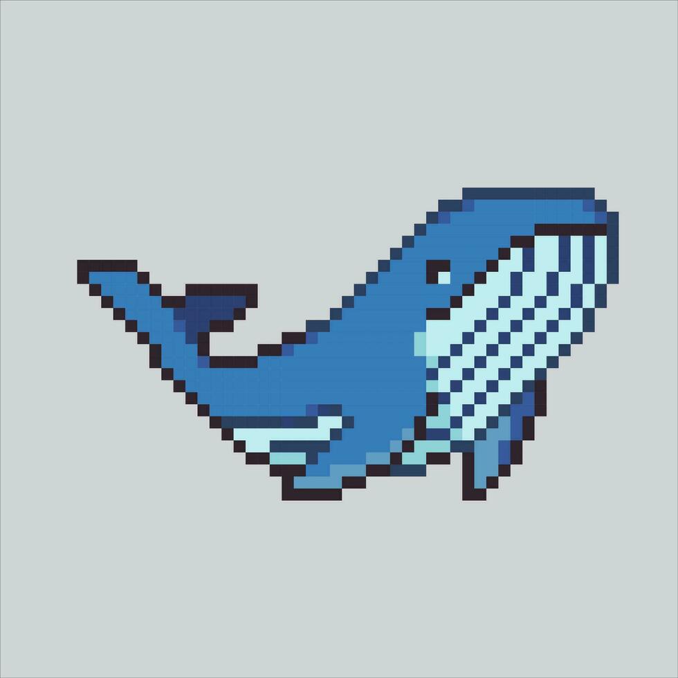 Pixel art illustration Whale. Pixelated Whale. Sea whale mammals icon pixelated for the pixel art game and icon for website and video game. old school retro. vector