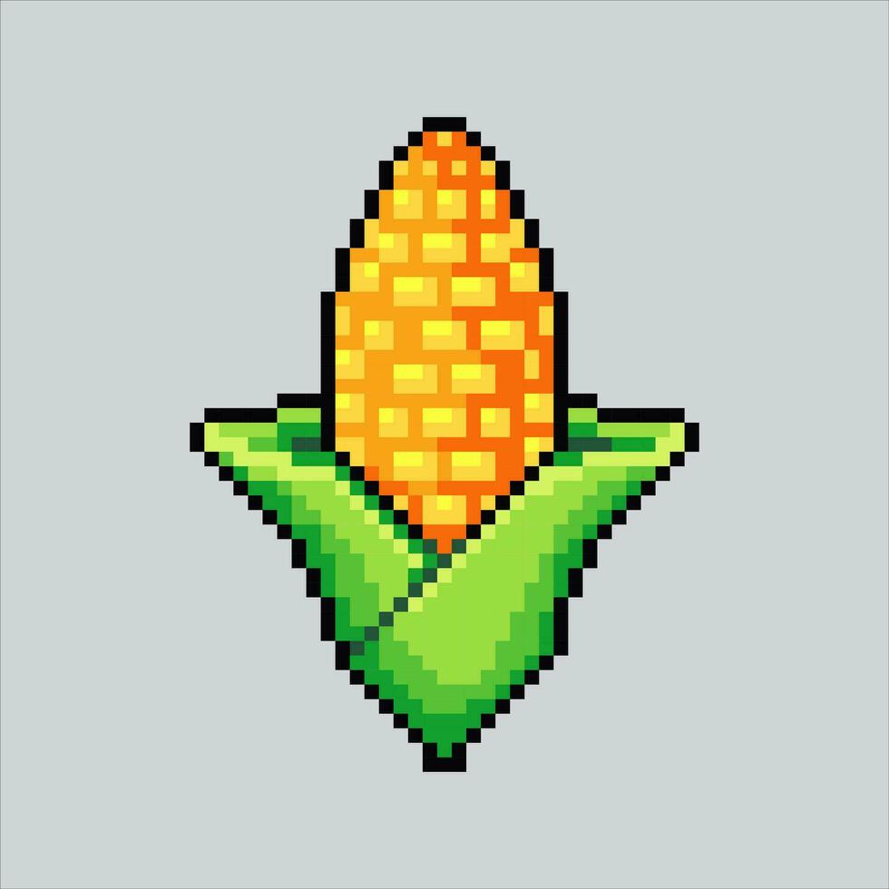 Pixel art illustration Corn. Pixelated Corn. Corn vegetables icon pixelated for the pixel art game and icon for website and video game. old school retro. vector