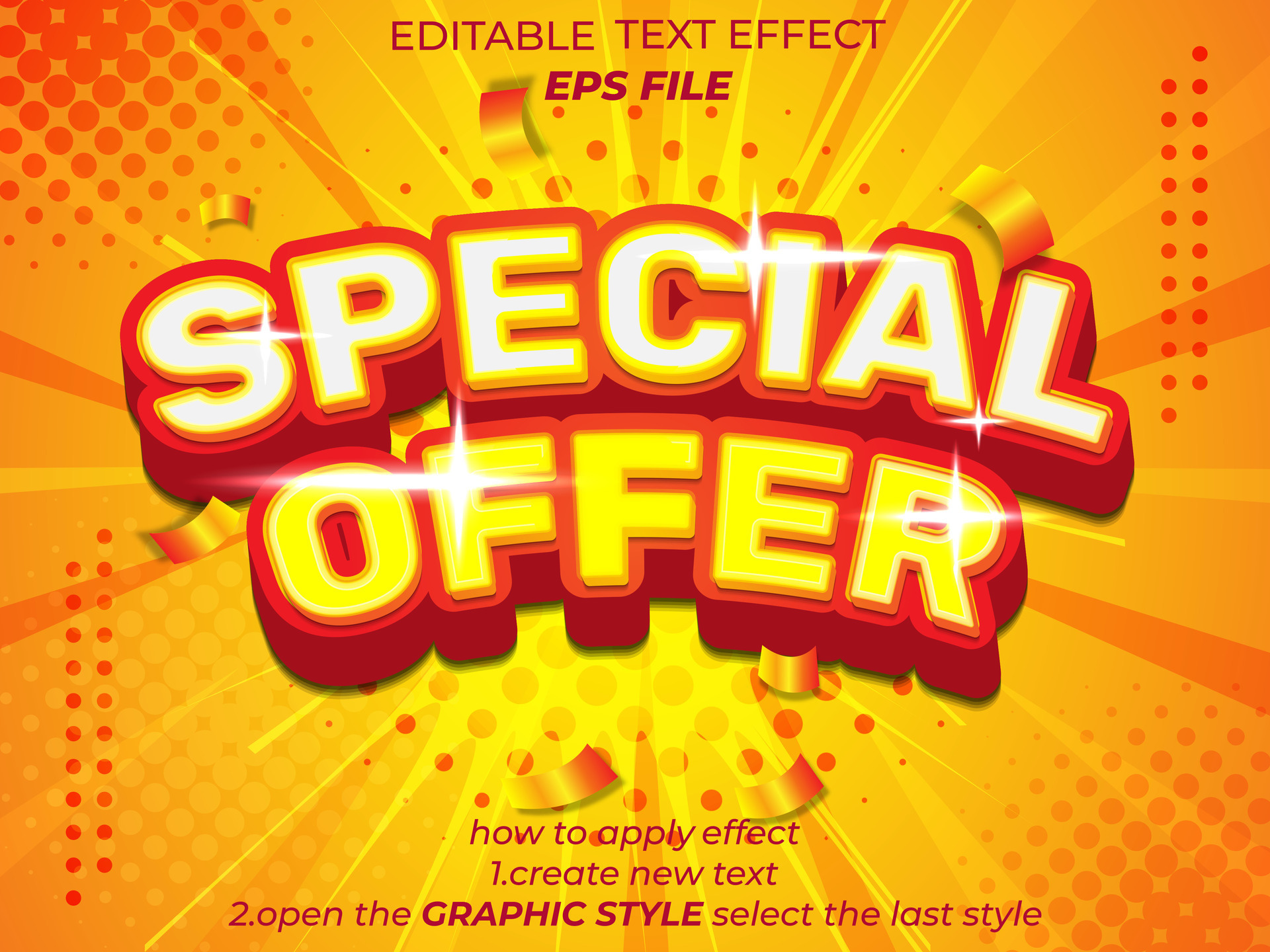 special offer text effect, font editable, typography, 3d text. vector