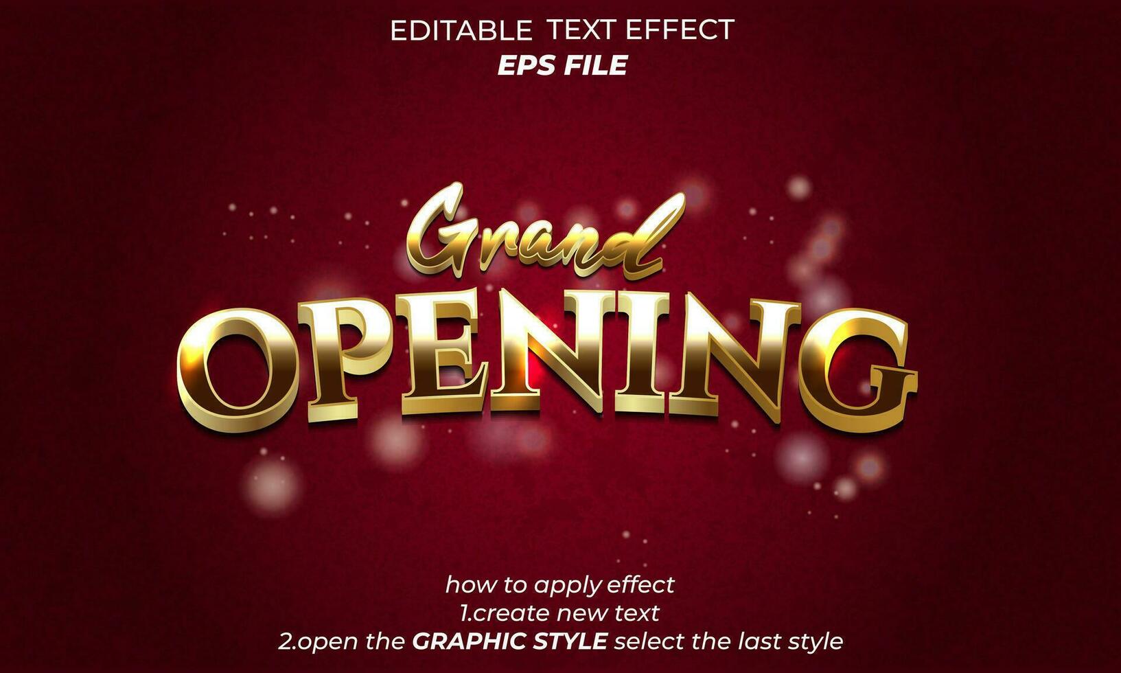 grand opening text effect typography, 3d text vector