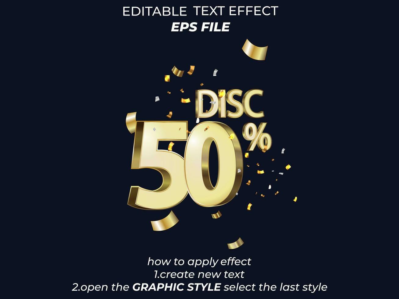 50 percent shopping day special offer discount text effect, 3d text, editable for commercial promotion vector