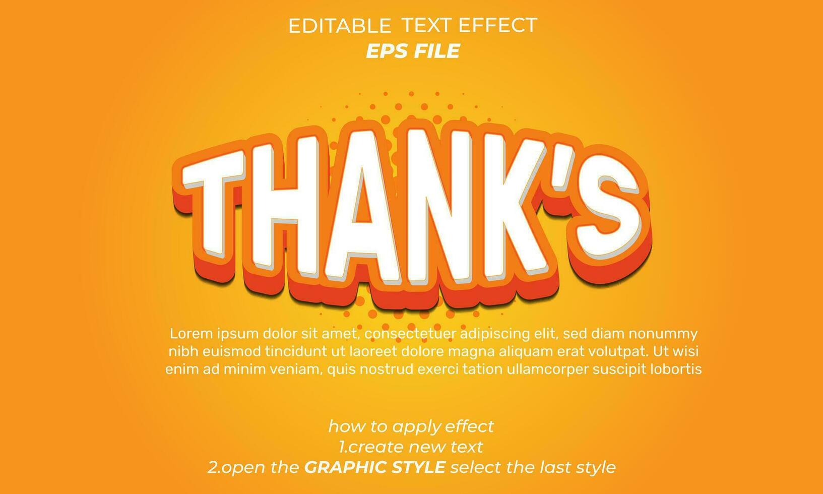 thank text font editable, typography, 3d text. vector template