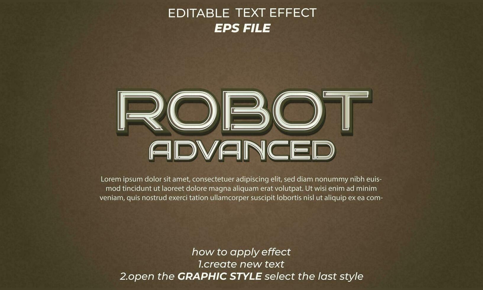 robot text effect, typography, 3d text vector