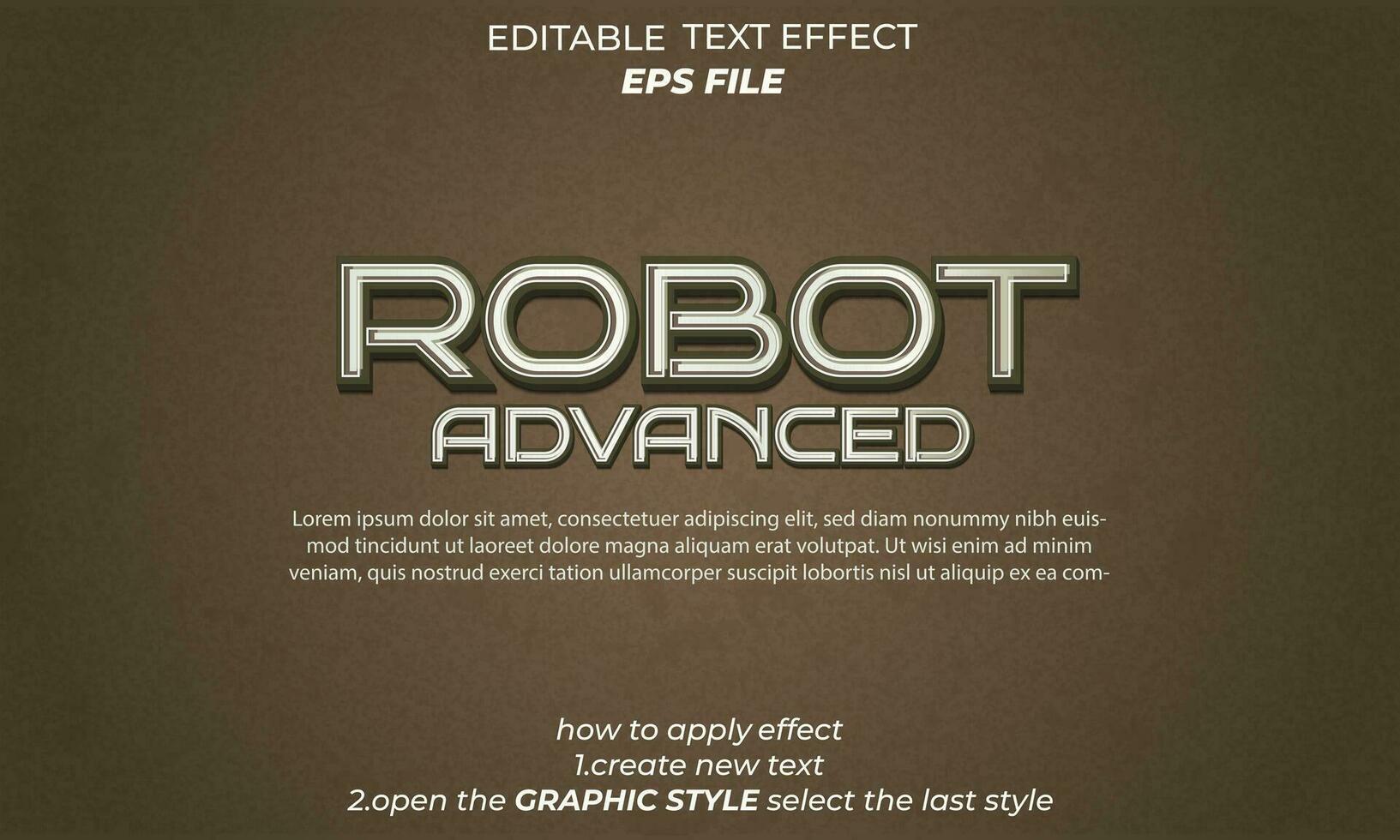 robot texto efecto, tipografía, 3d texto vector