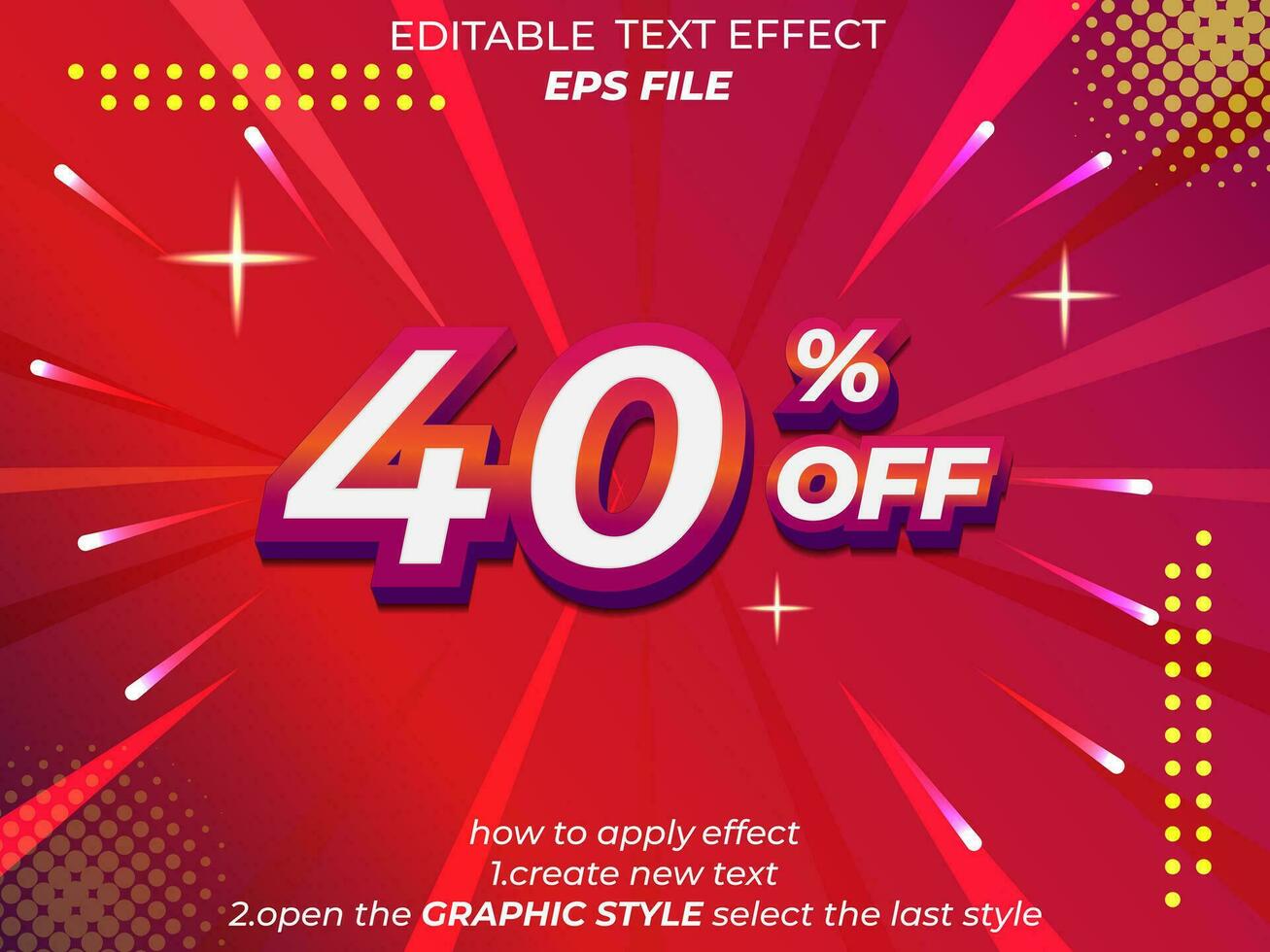 40 percent shopping day special offer discount text effect, 3d text, editable for commercial promotion vector