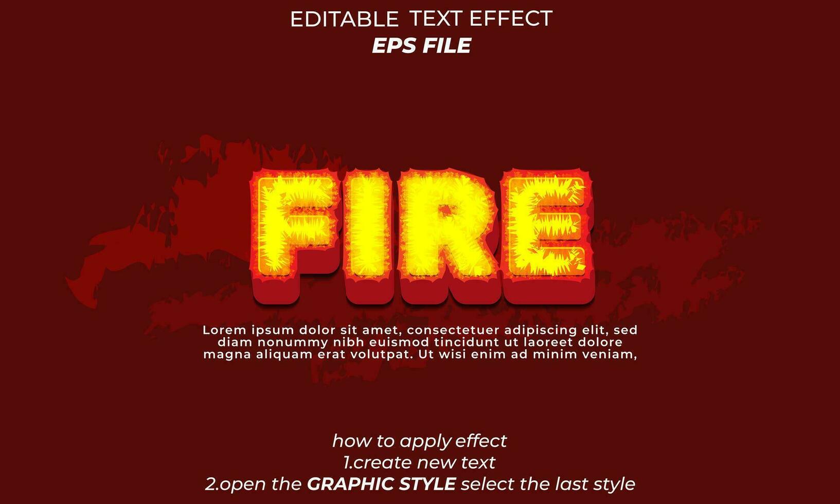 fuego texto efecto, fuente editable, tipografía, 3d texto. vector modelo