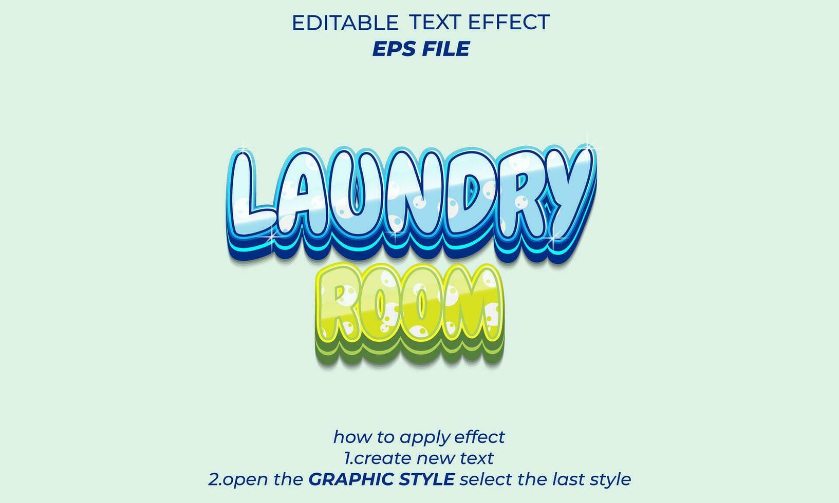 laundry text effect, typography, 3d text vector