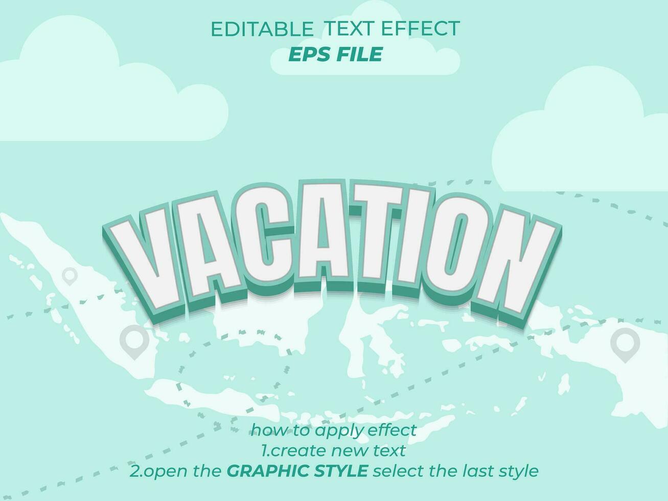 vacaciones texto efecto, fuente editable, tipografía, 3d texto. vector modelo