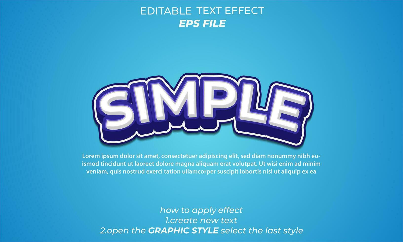 simple text effect, typography, 3d text vector