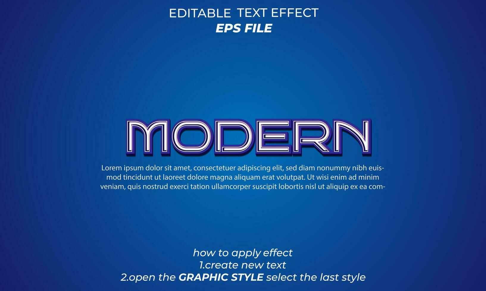 modern text effect typography, 3d text vector