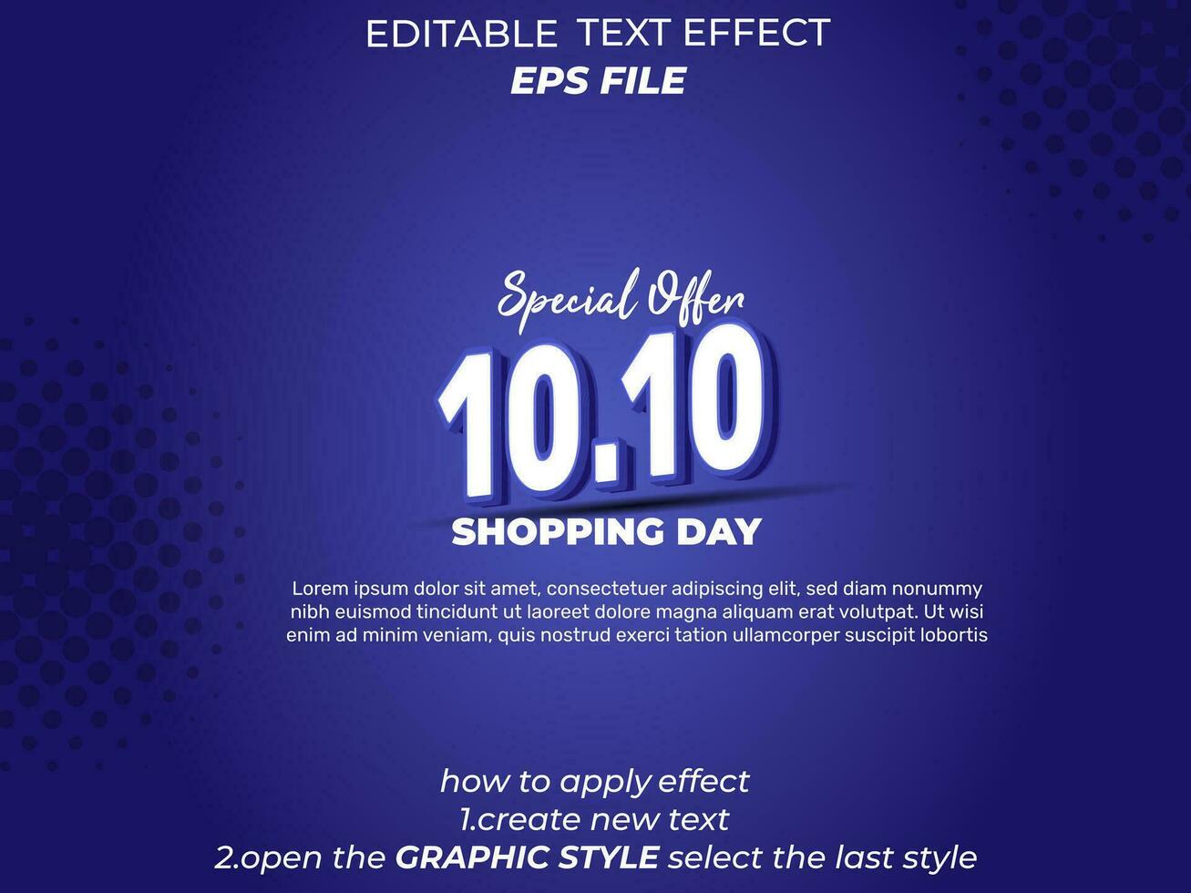 10.10 shopping day anniversary text effect, 3d text, editable for commercial promotion vector