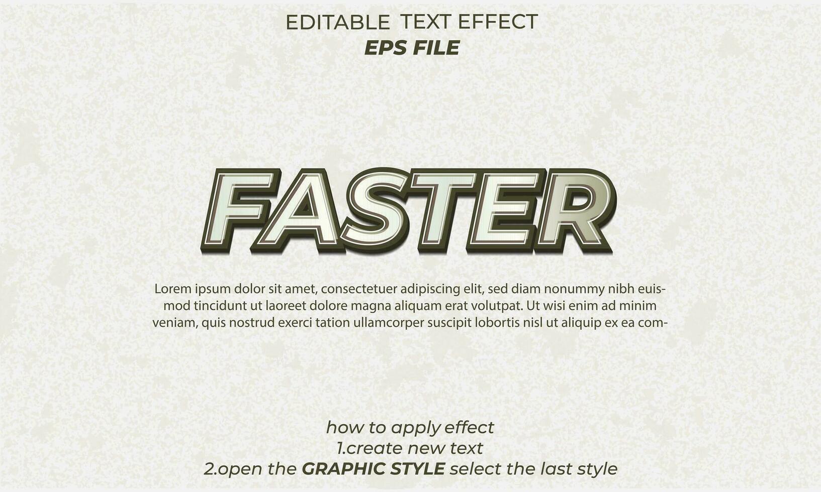 faster text effect, typography, 3d text vector