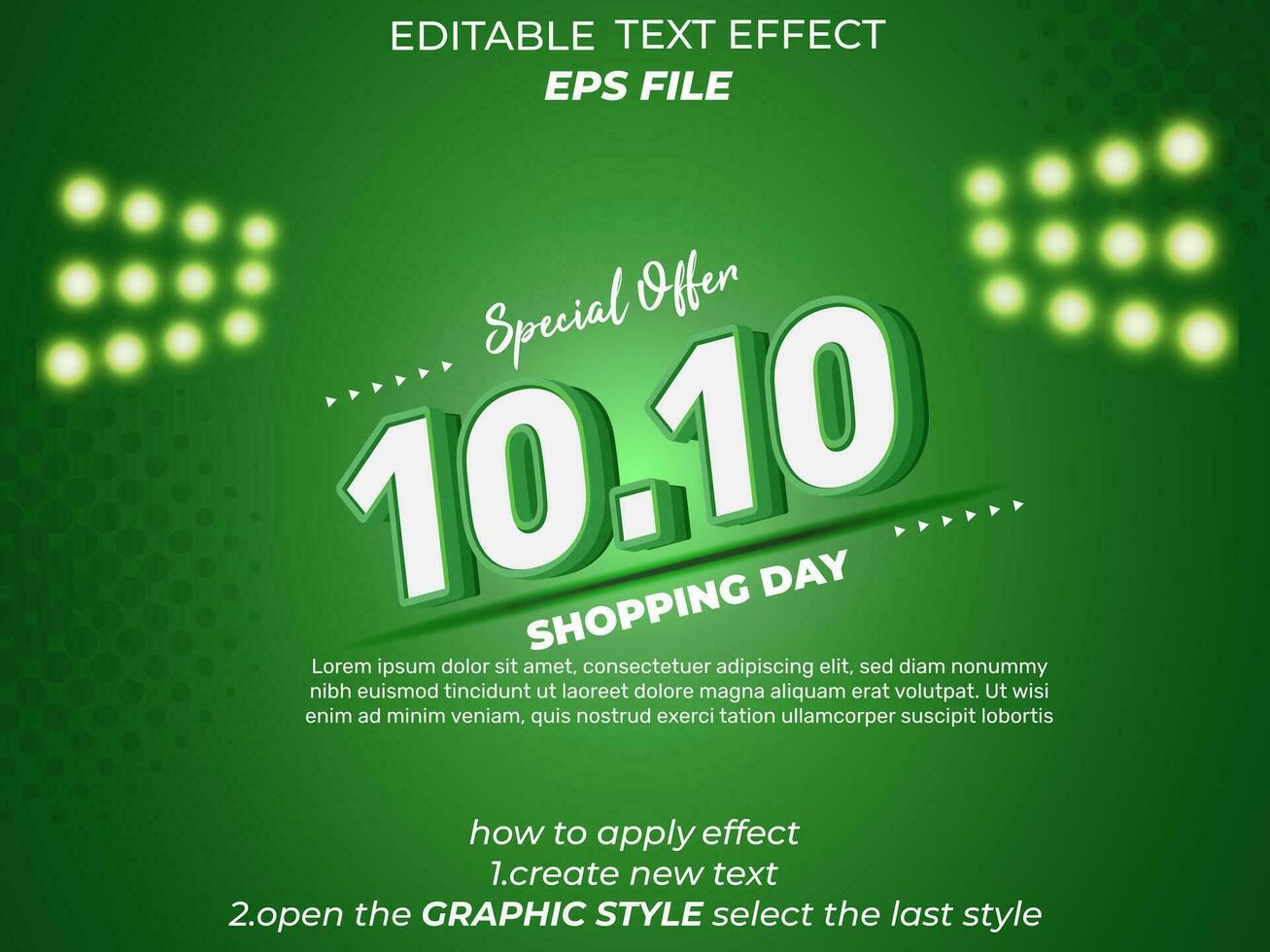 10.10 compras día aniversario texto efecto, 3d texto, editable para comercial promoción vector