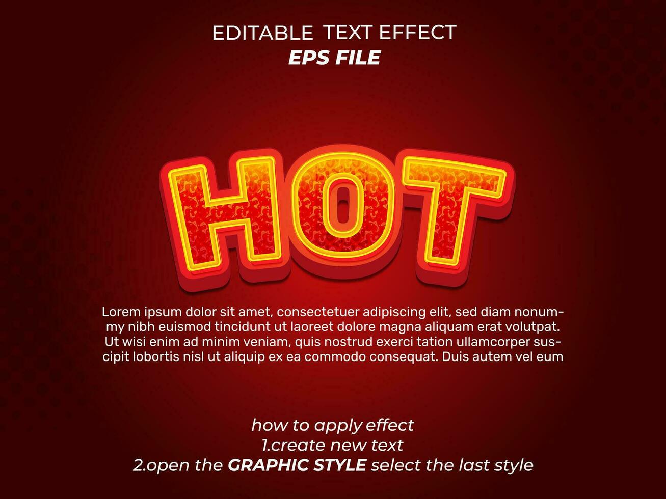 caliente texto efecto, tipografía, 3d texto. vector modelo