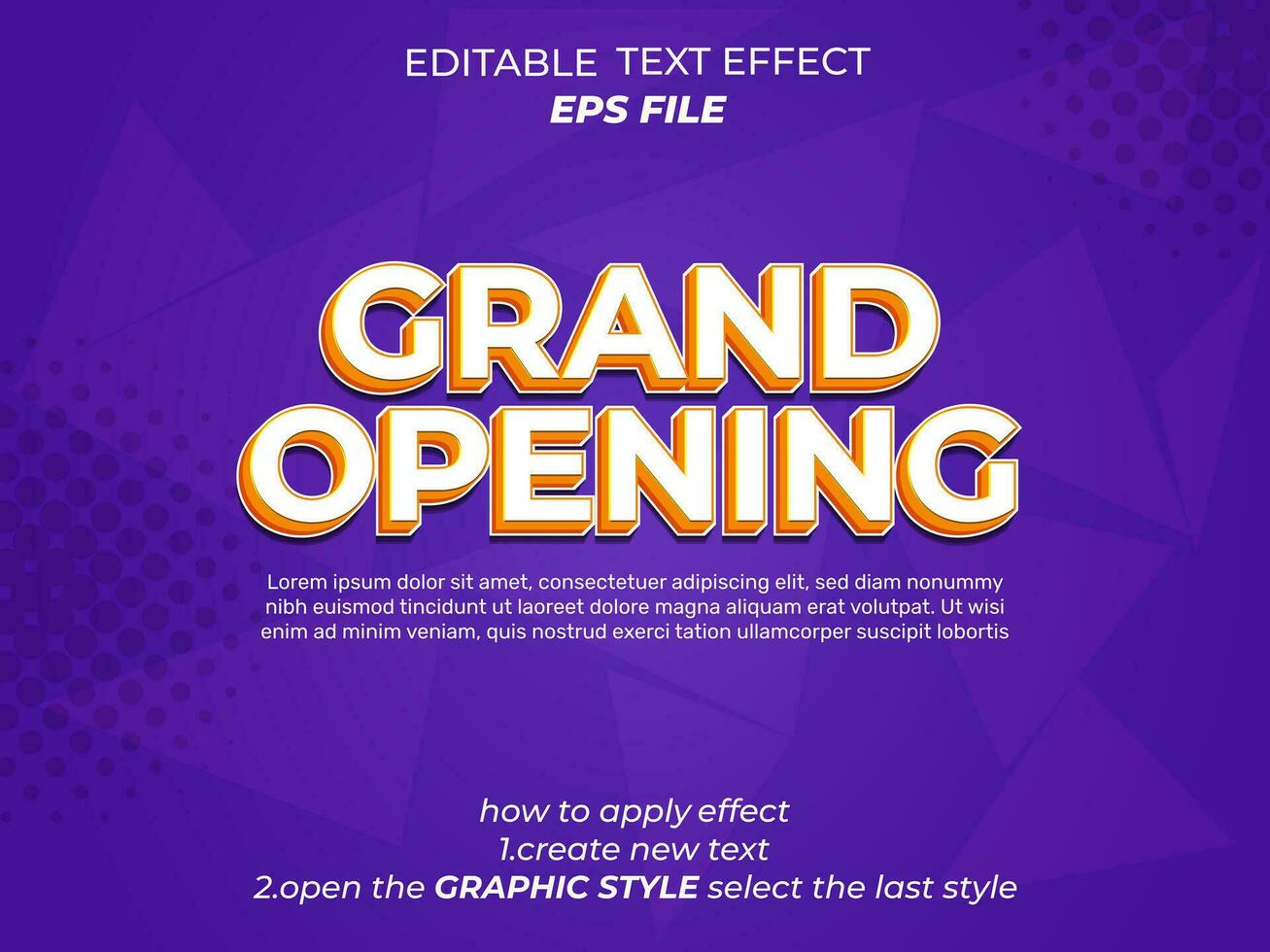 grand opening text effect, typography, 3d text. vector template
