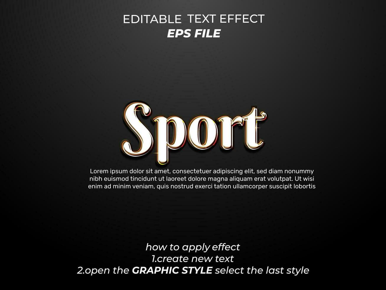 deporte texto efecto, tipografía, 3d texto. vector modelo