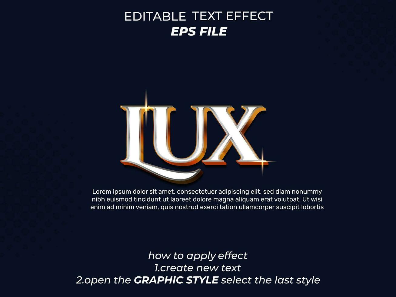 lux texto efecto tipografía, 3d texto. vector modelo