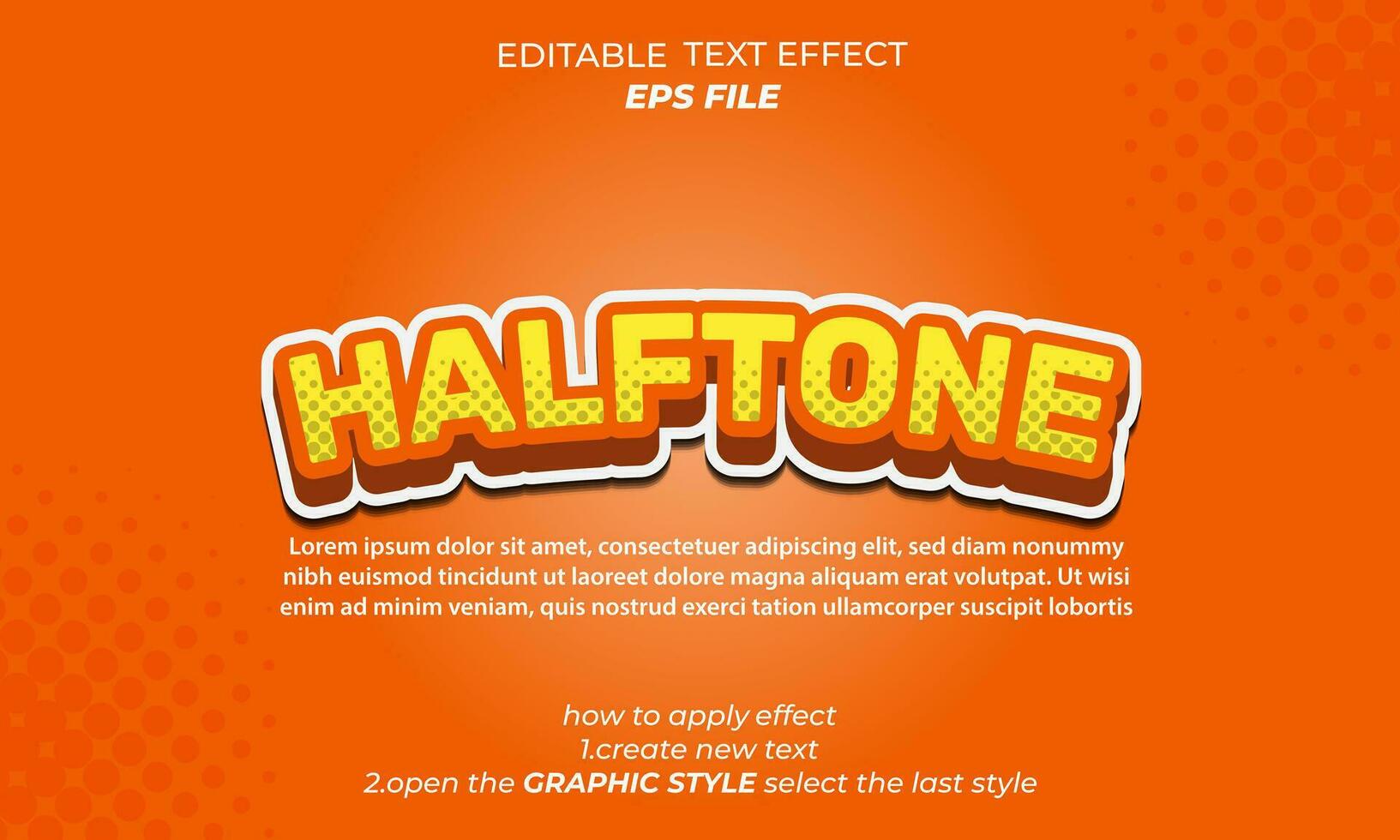 halftone text effect, typography, 3d text. vector template