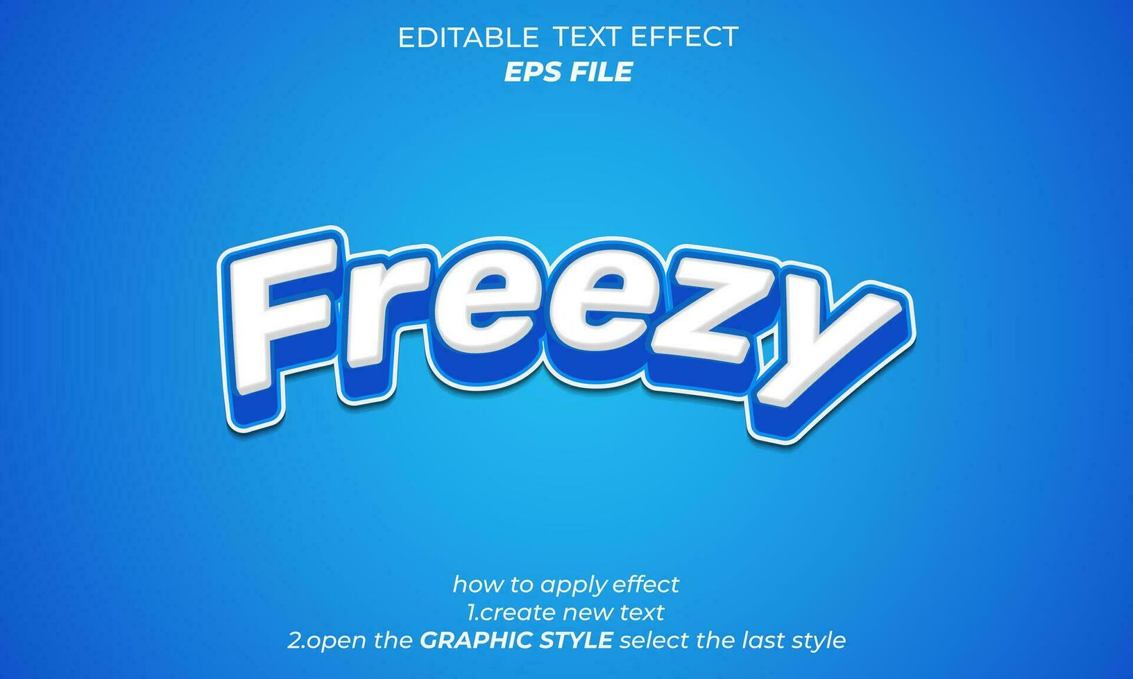 freezy text effect, typography, 3d text. vector template