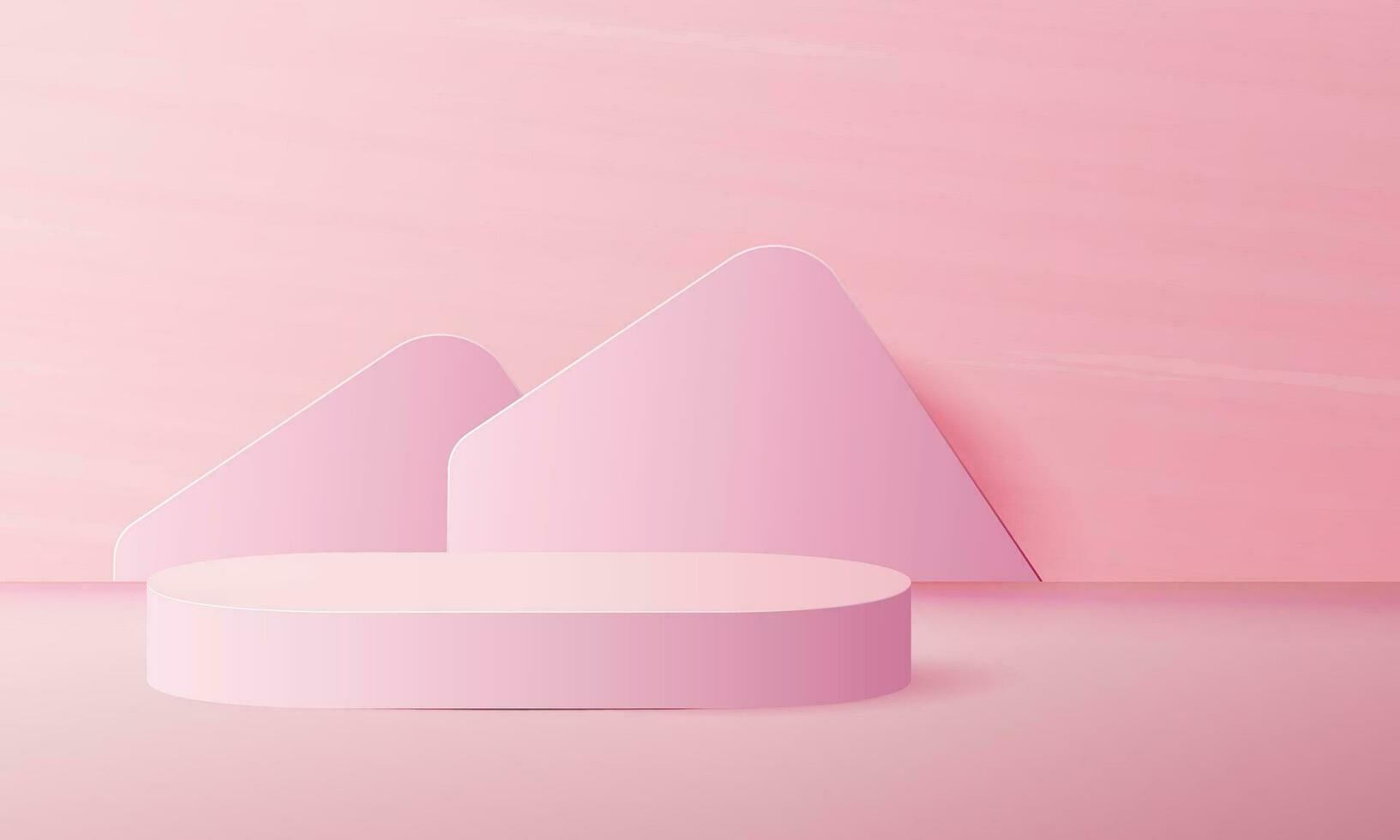 pink podium scene background with backdrop, for product presentation, mock up, show cosmetic. vector
