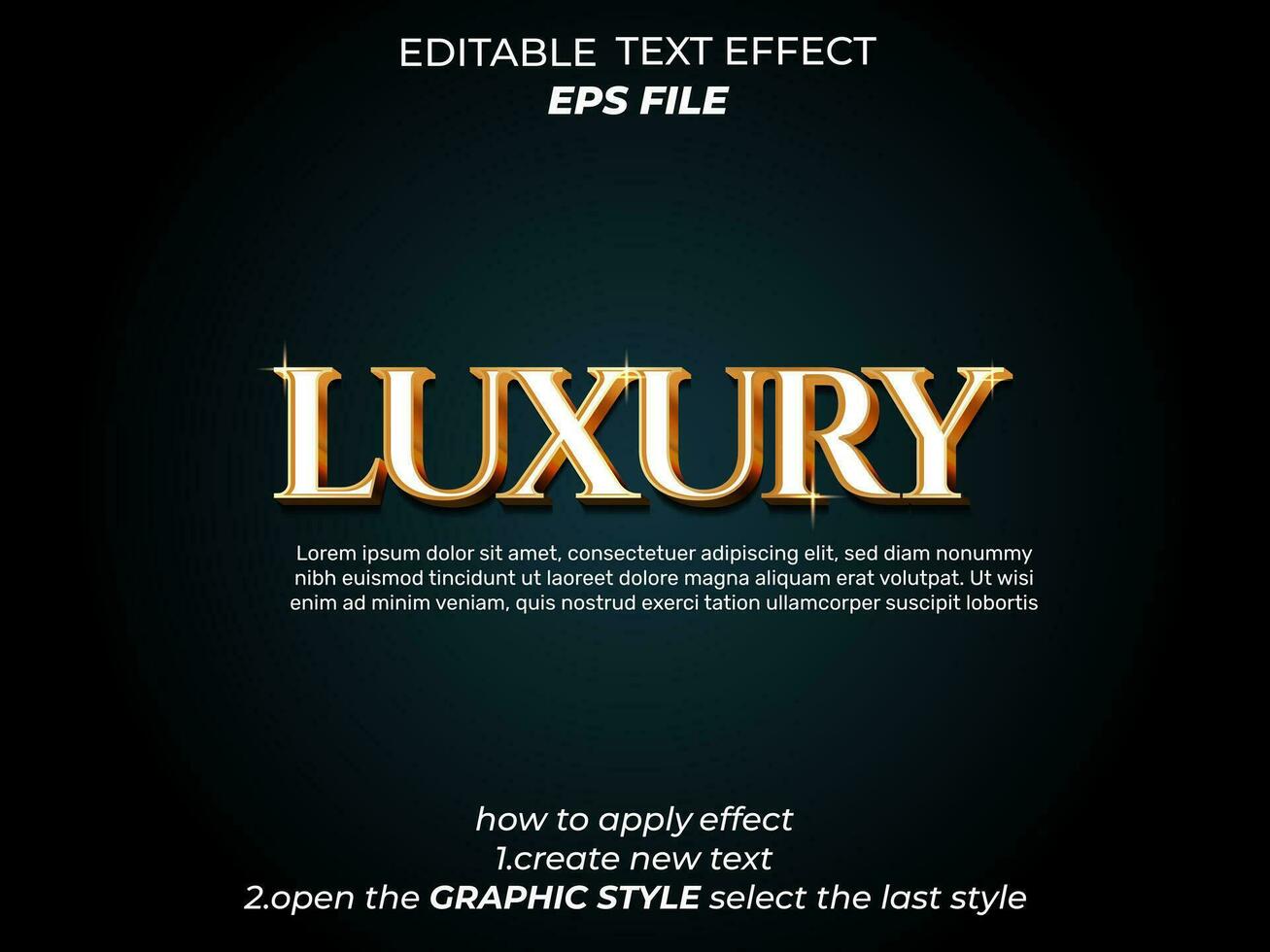 luxury text effect typography, 3d text. vector template