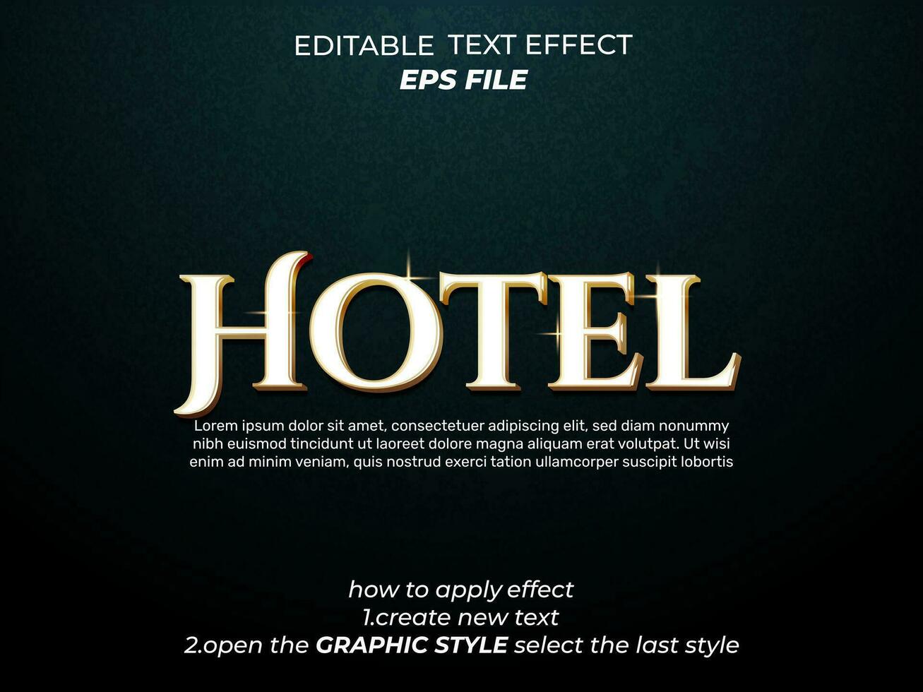hotel text effect, font editable, typography, 3d text. vector template