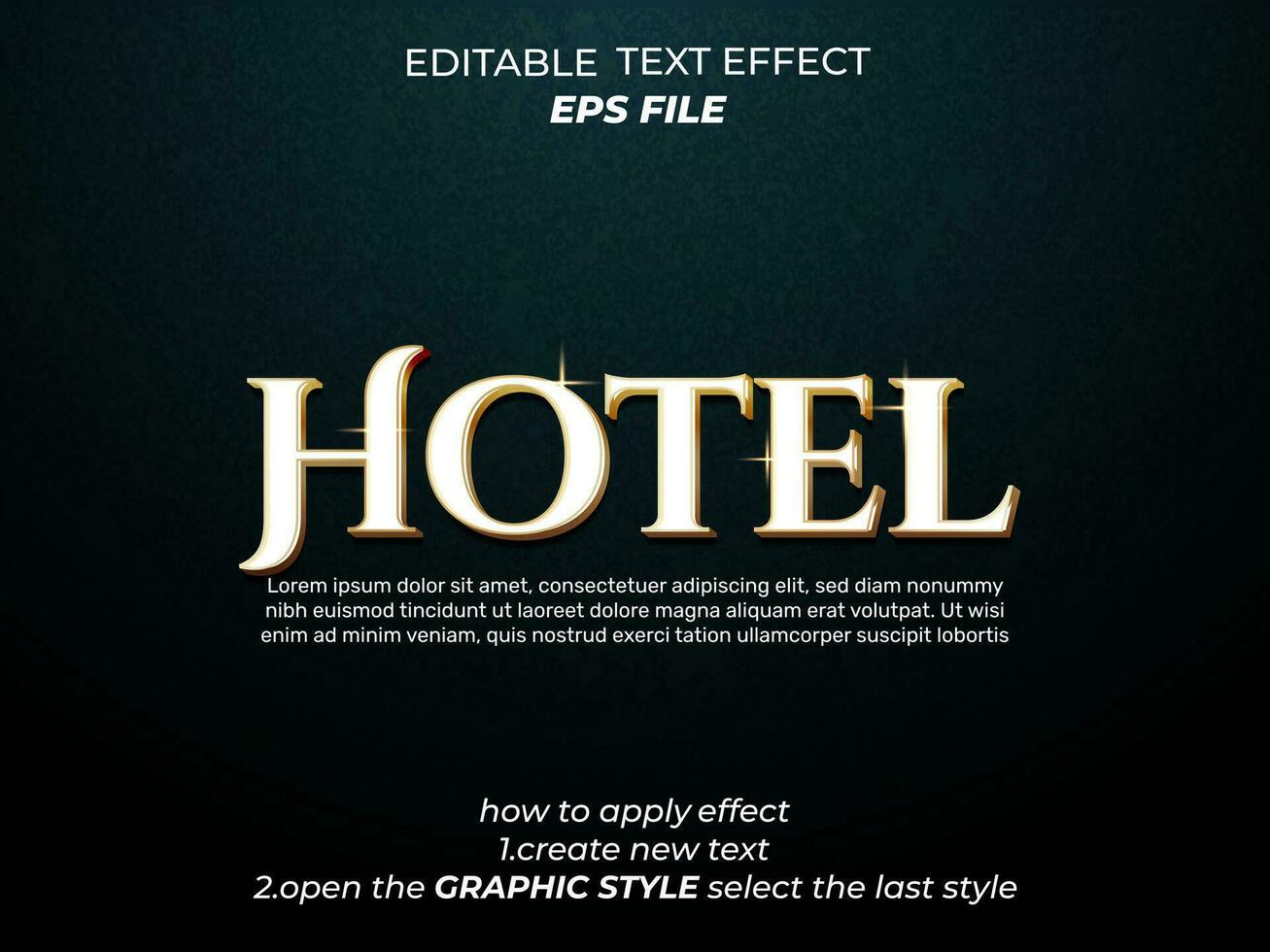 hotel texto efecto, fuente editable, tipografía, 3d texto. vector modelo