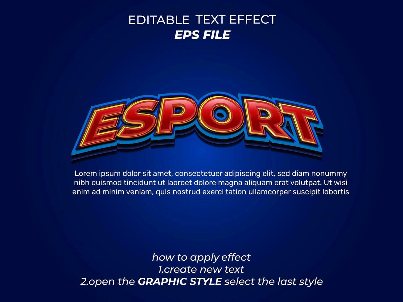 deporte texto efecto tipografía, 3d texto. vector modelo