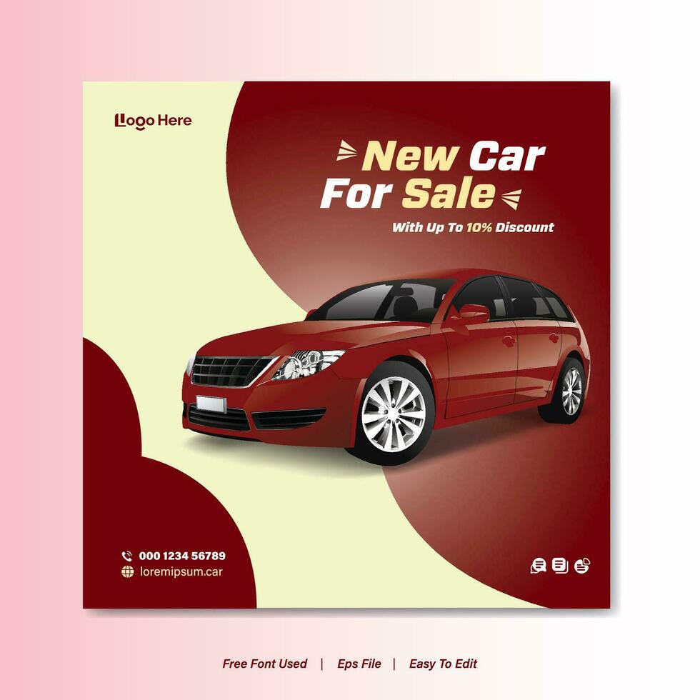 Luxury car sale social media post, Car rental banner template, social media posts for the car, Usable for social media, stories, and web ads vector