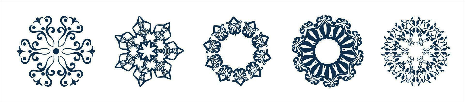 Mandala circle ornament decoration pattern set vector. For graphic design decoration. vector