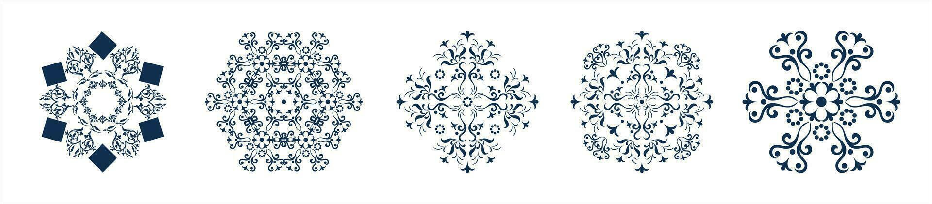 Mandala circle ornament decoration pattern set vector. For graphic design decoration. vector
