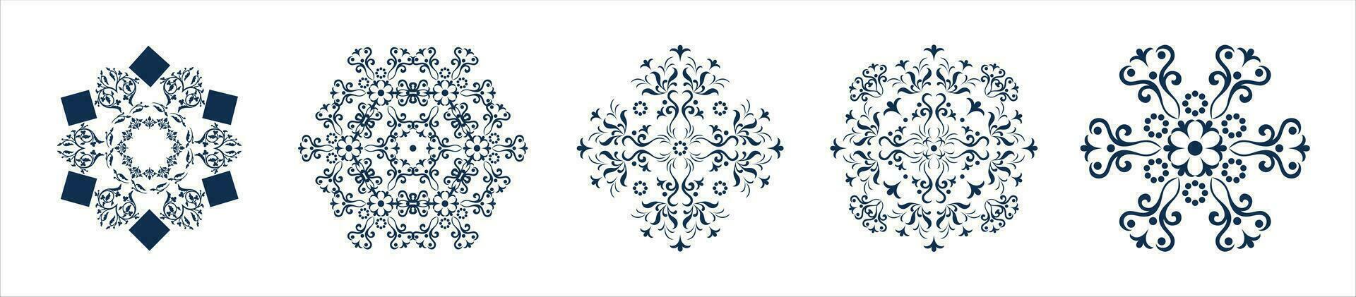 Mandala circle ornament decoration pattern set vector. For graphic design decoration. vector