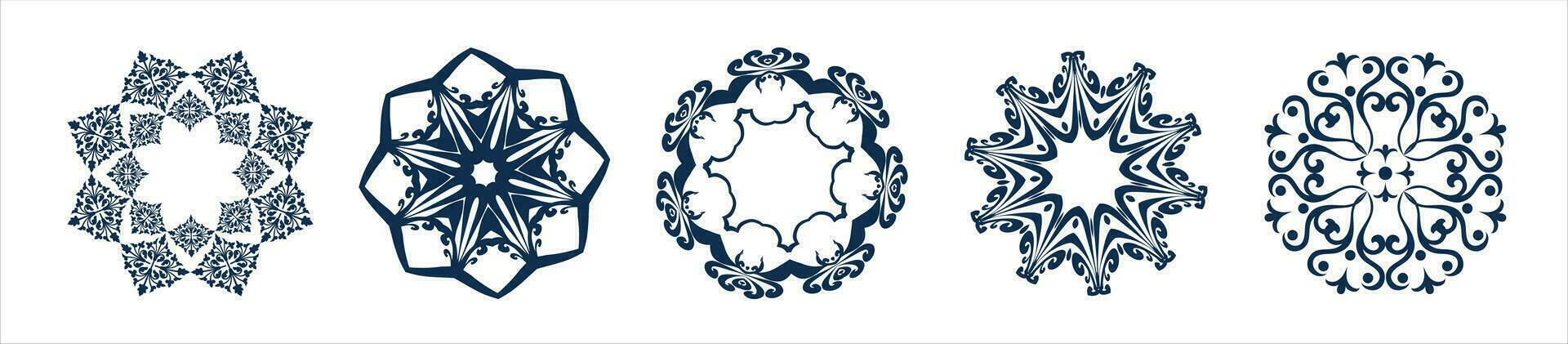 mandala circulo ornamento decoración modelo conjunto vector. para gráfico diseño decoración. vector