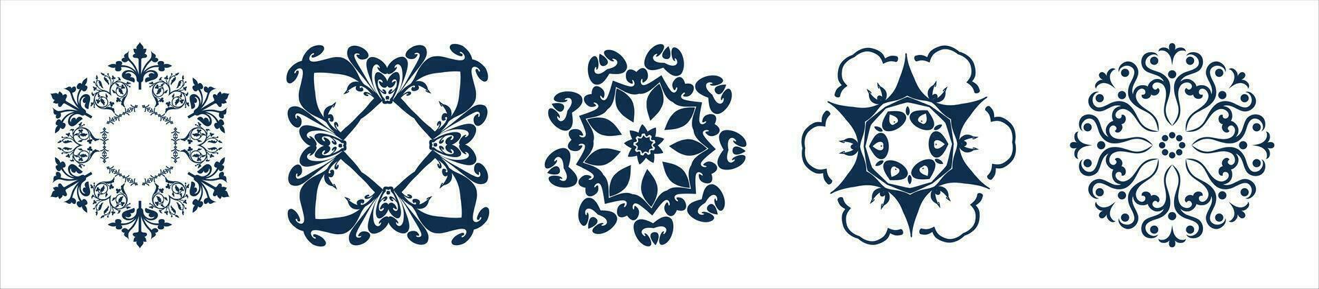 Mandala circle ornament decoration pattern set vector. For graphic design decoration. vector
