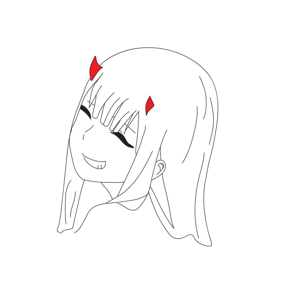 Anime girl vector hand drawn