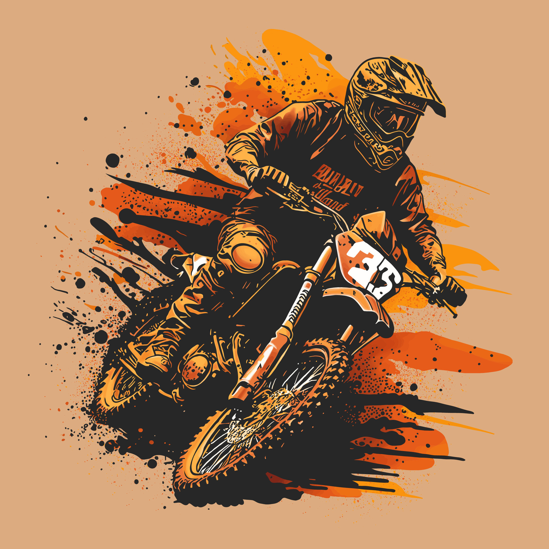 Premium Vector  A motocross rider on a colorful background.