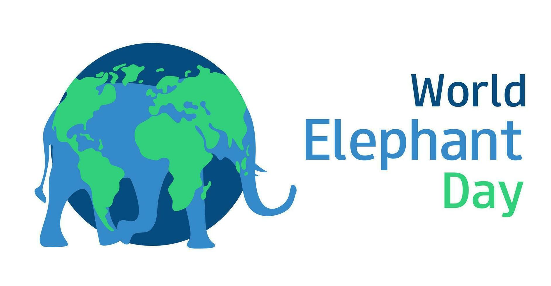 World Elephant Day. Save the planet. August 12. Template for banner, background, card, poster with text. vector