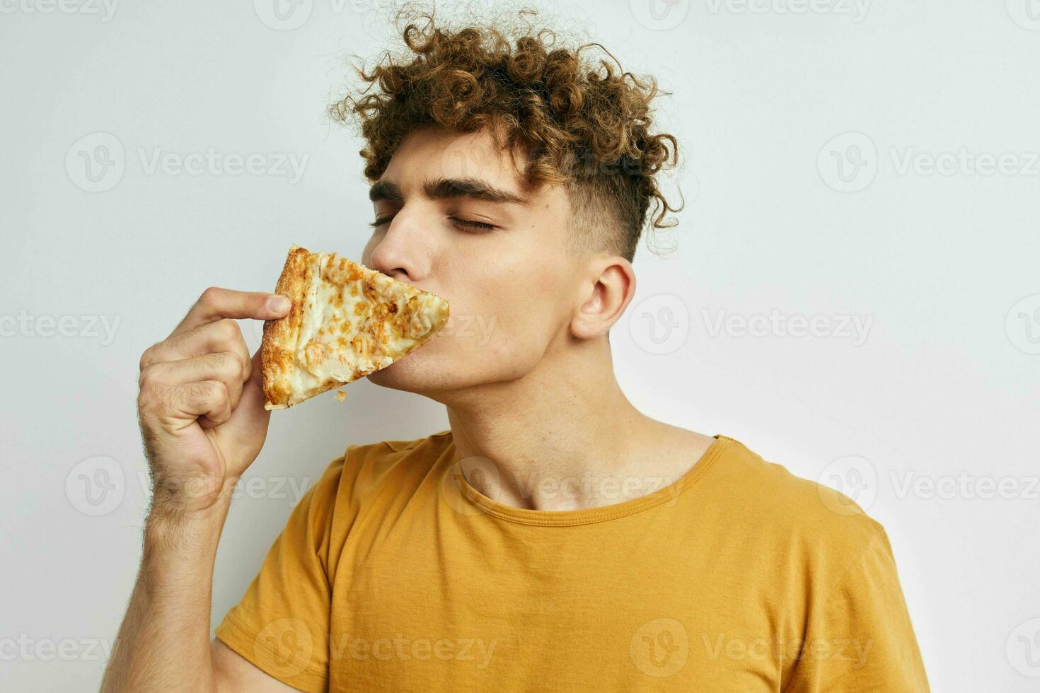 kinky guy pizza snack fast food Lifestyle unaltered photo