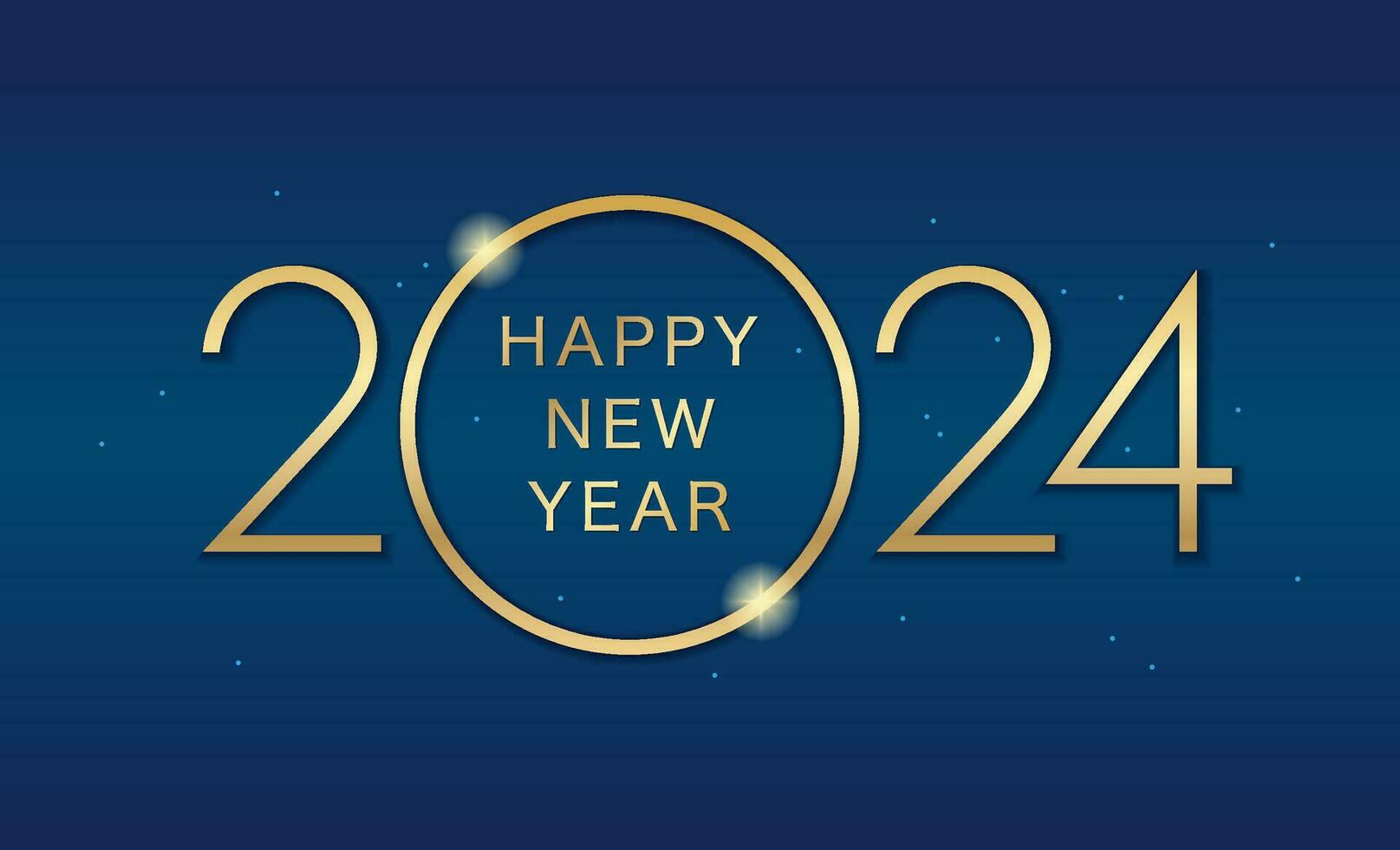 The Year 2024 Vector Gold Logo Illustration With Dark Blue Background.