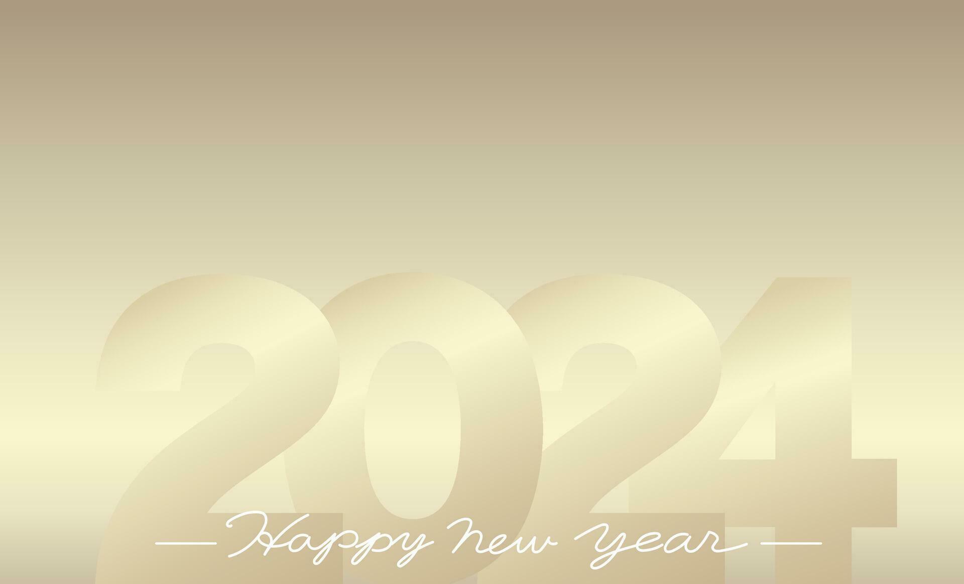 The Year 2024 Vector Champagne Gold Background Illustration With New ...