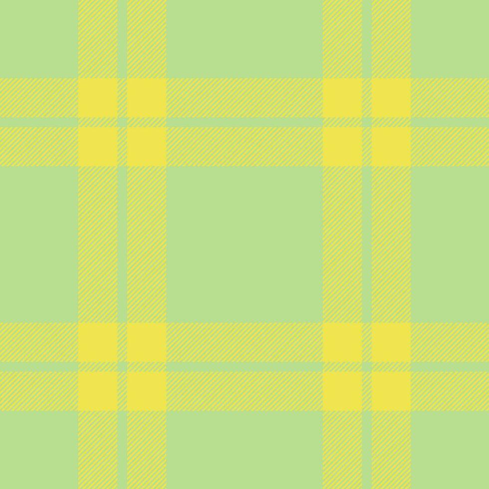 Plaid seamless pattern in yellow. Check fabric texture. Vector textile print.