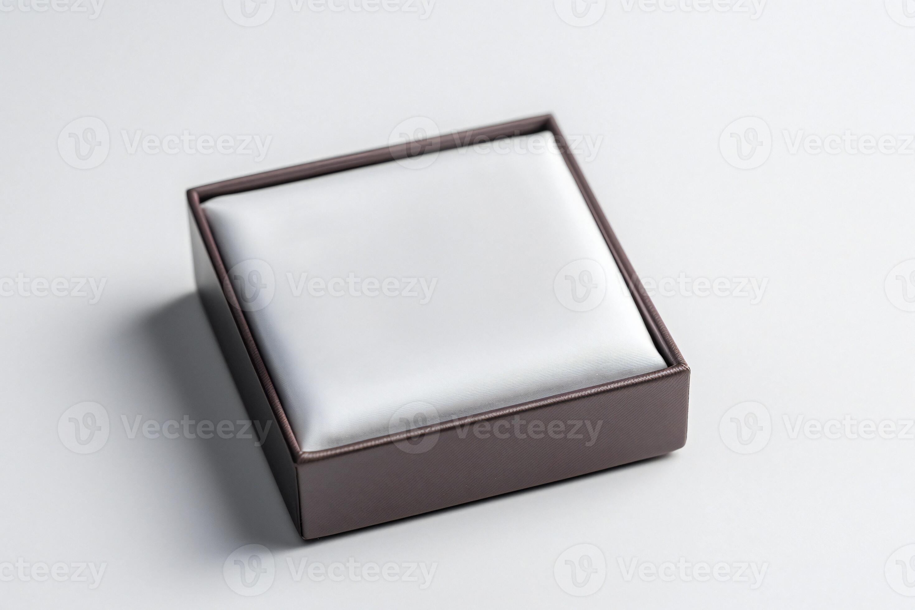 Open empty jewelry box mockup. Template for bijouterie sale
